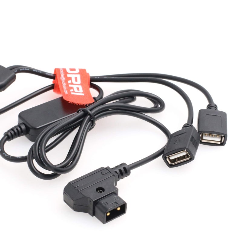 DRRI 14.8v D-Tap to Dual USB Port 5v 2A DC Power Adapter Cable for Sony Camera/Blackmagic/V Lock - Image 4